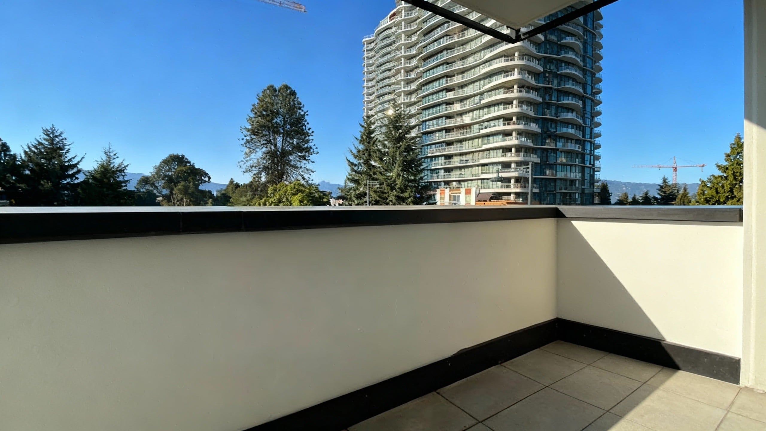 Stunning city skyline view from private balcony