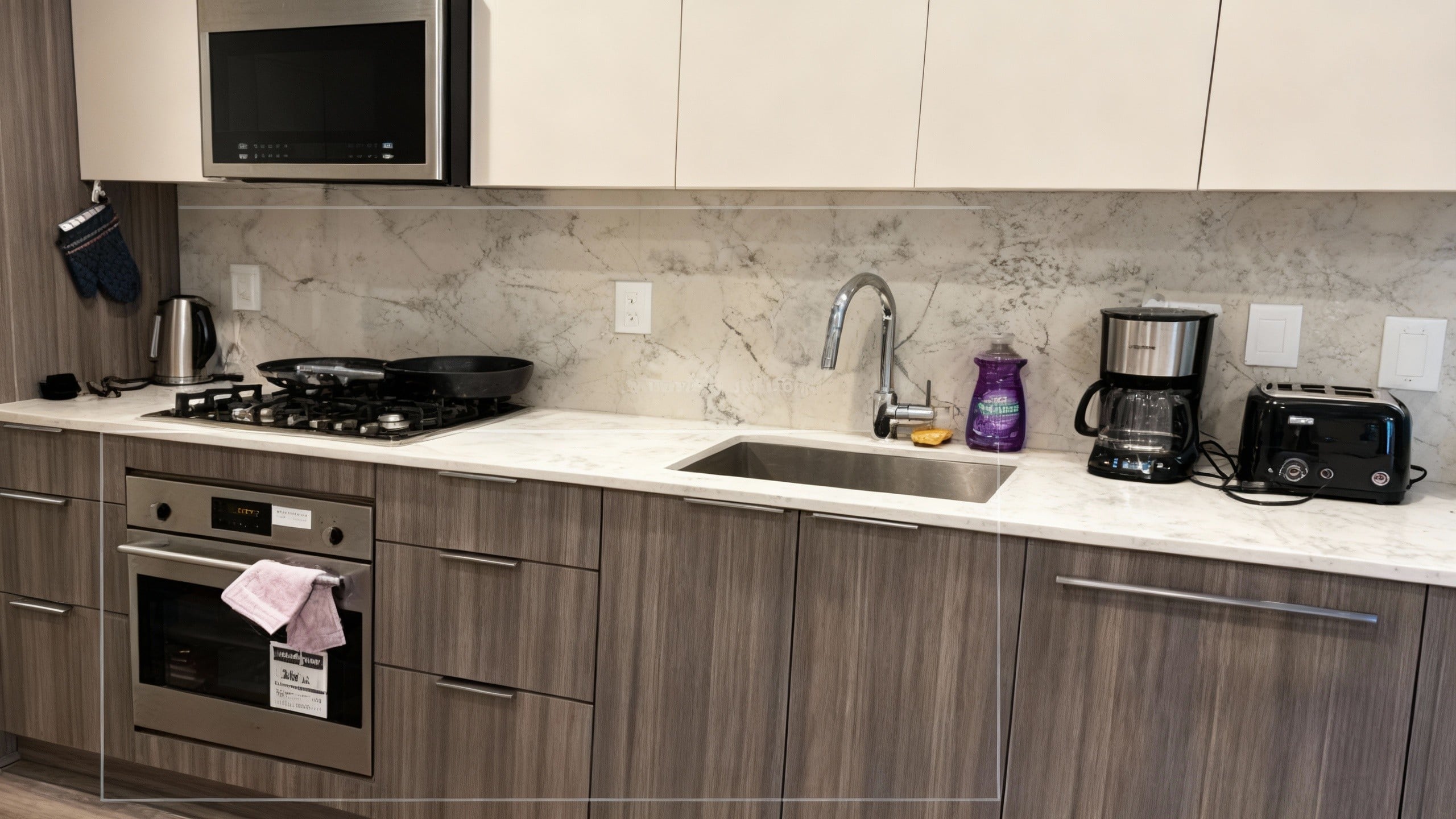 Modern fully equipped kitchen space